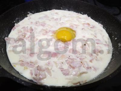 Italų karbonara makaronai Žingsnis 4