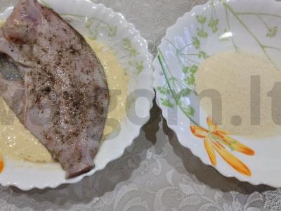 Skaniausia plekšnė tešloje ir manų kruopų apvalkale Žingsnis 5