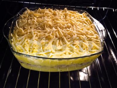 Bulvių apkepas su vištienos faršu Žingsnis 6