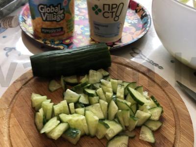 Aštrus salotas su salierais, kukurūzais ir grietine Žingsnis 5