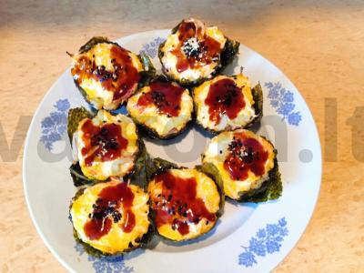 Kepti sushi keksiukai pagrindine nuotrauka