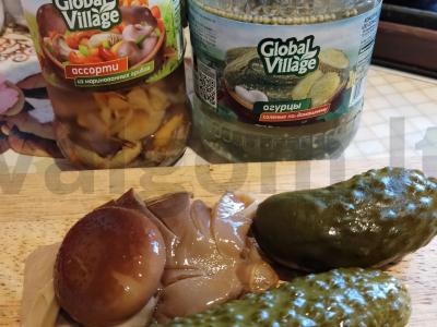 Vinegretas su pupelėmis ir grybais Žingsnis 2