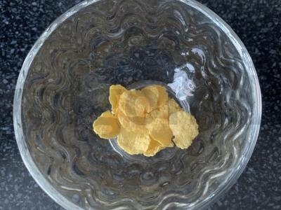 Desertas su ledais, mandarinų, kukurūzų dribsniais, varške ir granatu Žingsnis 1