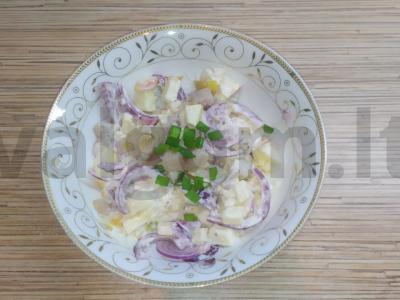 Silkės salotas su obuoliu „Undinėlės švelnumas“ Žingsnis 4