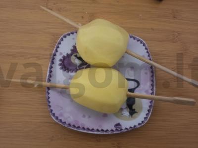 Kumpis, keptas ant pagaliukų „Jūriniai prisiminimai“ Žingsnis 1