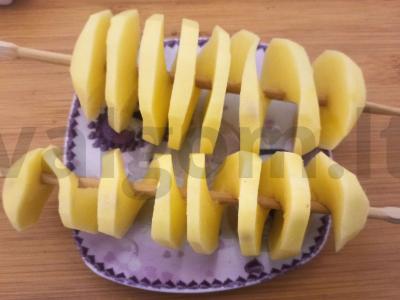 Kumpis, keptas ant pagaliukų „Jūriniai prisiminimai“ Žingsnis 2