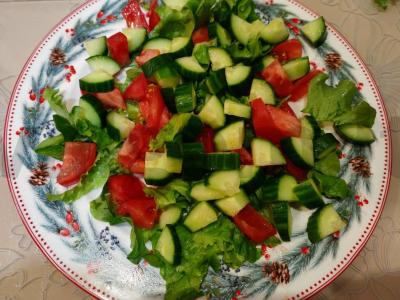 Salotas su daržovėmis, žolelėmis ir tofu Žingsnis 6