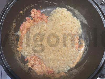 Orzo makaronai su kiaulienos šonine Žingsnis 5