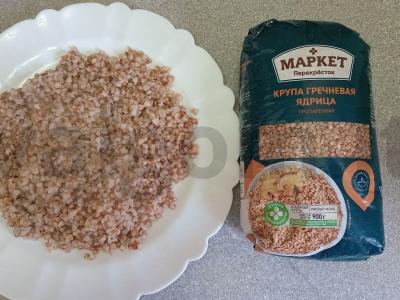 Grikių košė su keptais daržovėmis ir jautienos faršu Žingsnis 5