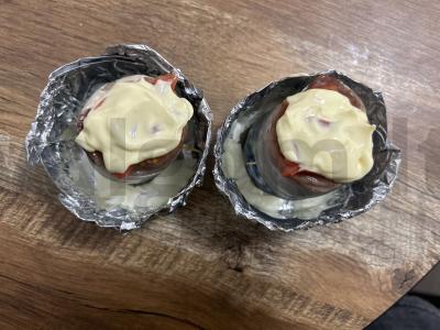 Rulėliai iš skumbrės su pomidorais Žingsnis 8