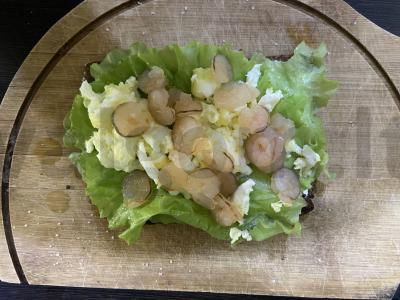 Tostai su varškės sūriu, skrambučiu ir krevetėmis Žingsnis 8