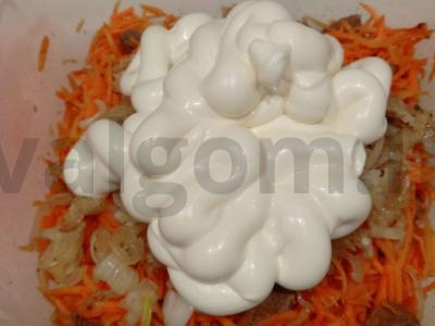 Kepenų ir morkų salotos pagal korėjietišką receptą Žingsnis 6