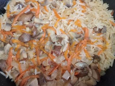 Basmati ryžiai su daržovėmis ir karališkais grybais Žingsnis 7