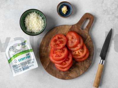 Baklažanai su pomidorais ir suluguni Žingsnis 2