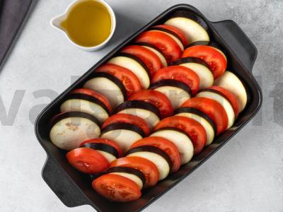 Baklažanai su pomidorais ir suluguni Žingsnis 3