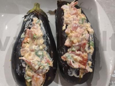 Nuostabūs sutrinti baklažanai su įdaru Žingsnis 5