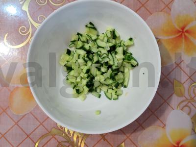 Švelnus salotas „Pavasario vėjas“ Žingsnis 1