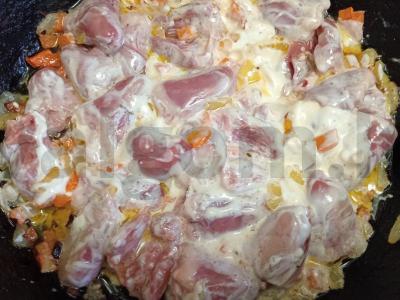 Troškinti vištienos širdelės su kuskuso garnyru Žingsnis 6