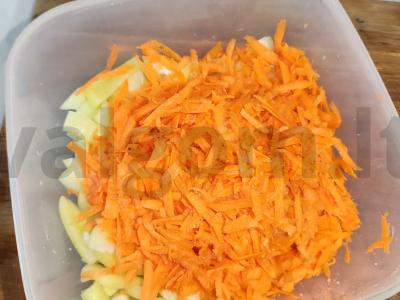 Korejiškai paruošti baklažanai su morkomis ir paprikomis Žingsnis 3