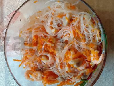 Funchosa su krevetėmis ir grybais Žingsnis 14