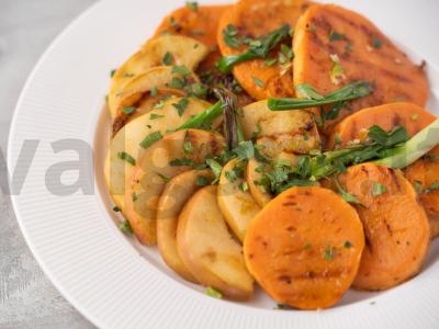 Saldžiosios bulvės su obuoliais ant grotelių Žingsnis 7