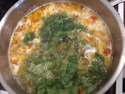 Sriuba su špinatais ir kiaušiniu Žingsnis 12