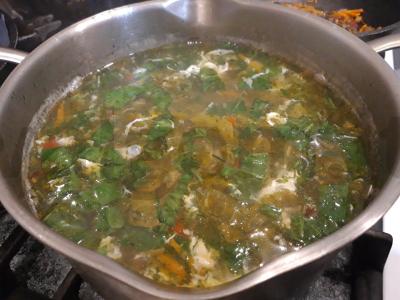 Sriuba su špinatais ir kiaušiniu Žingsnis 13