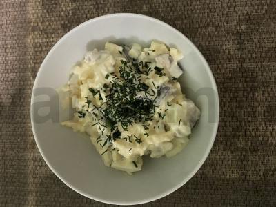 Salotas su marinuotais grybais ir sūriu per 15 minučių Žingsnis 3