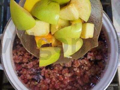 Ryškus kompotas „Vitaminas“ su šilauogėmis, avietėmis ir obuoliu Žingsnis 2