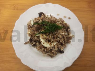 Grikių košė su grybais ir kiaušiniu pagrindine nuotrauka