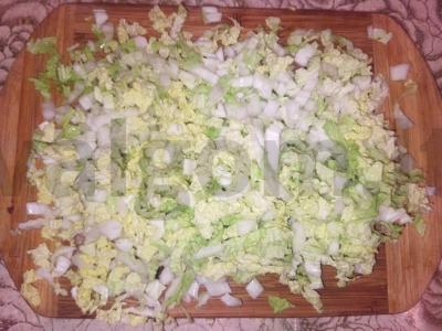 Pekino kopūstų salotos su karpaču Žingsnis 1