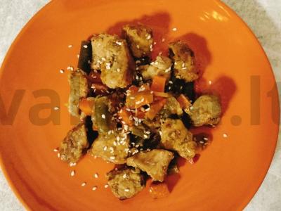 Kiauliena su daržovėmis ir pupelėmis keptuvėje Žingsnis 7