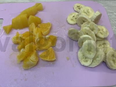 Desertas su ledais, vaisiais ir avižiniais sausainiais Žingsnis 2