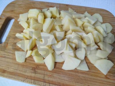 Žirnių sriuba su rūkytomis kiaulienos mėsos Žingsnis 3