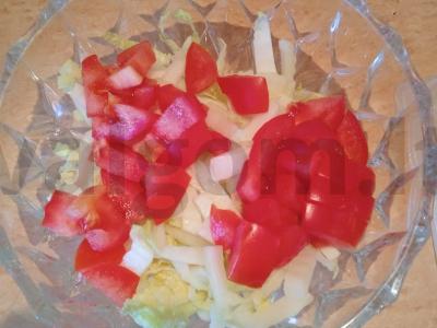 Burgerių salotos su faršu ir daržovėmis Žingsnis 6