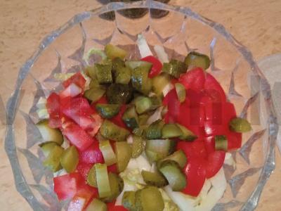 Burgerių salotos su faršu ir daržovėmis Žingsnis 7