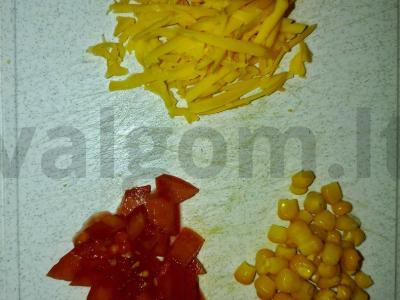 Kukurūzų blynai su įdaru Žingsnis 3