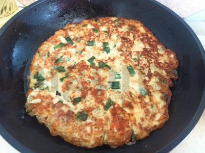 Avižų blynas su sūriu ir žaliu svogūnu Žingsnis 5