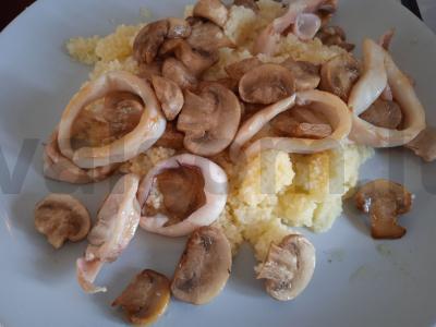 Kuskusas su pievagrybiais ir kalmarais Žingsnis 6