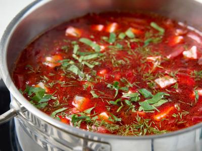 Borščas su sūriu Žingsnis 11