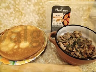 Blynai, įdaryti mėsa ir grybais Žingsnis 5