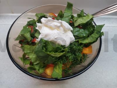 Daržovių salotas su špinatais Žingsnis 5