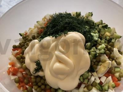 Olivjė su žaliais pomidorais Žingsnis 8