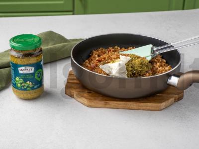 Pirklių kviečiai su pesto ir džiovintais pomidorais Žingsnis 5