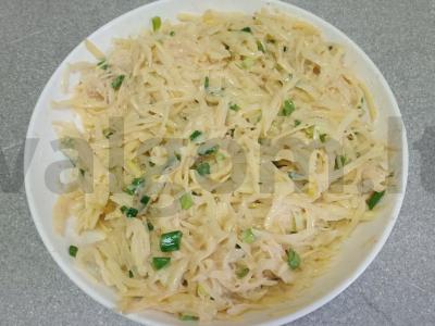 Bulviniai blynai su žaliu svogūnu Žingsnis 6