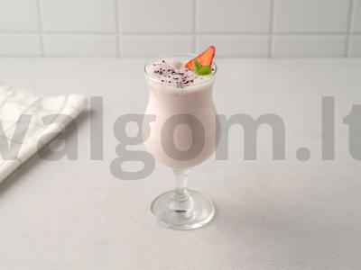 Kokteilis su ledais ir braškėmis pagrindine nuotrauka