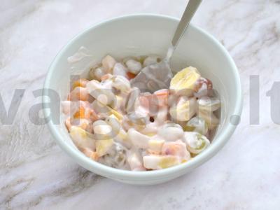 Vaisių salotos su persimonu ir jogurtu Žingsnis 5