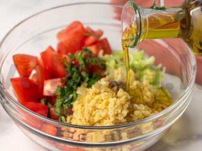 Salotos su bulguru ir daržovėmis Žingsnis 5