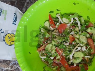 Salotos su kalmarais ir kinoja Žingsnis 6