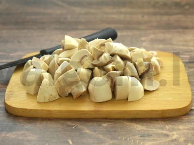 Grikių košė su pievagrybiais ir troškiniu Žingsnis 3